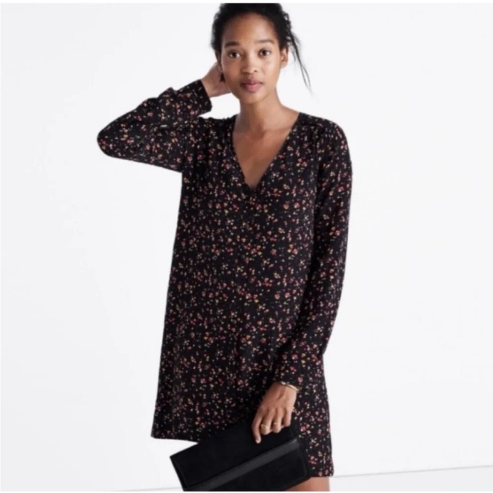 Madewell et Sezane Floral Mini Shirt Dress size medium